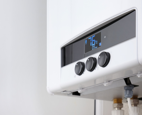 Boiler on wall